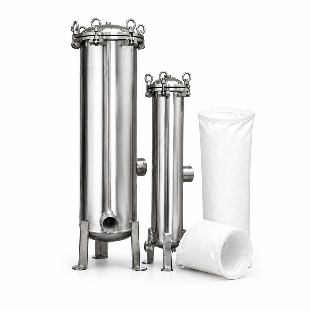 Filtru inox cu sac filtrant ABF 732 – filtrare mecanică profesională pentru debite mari